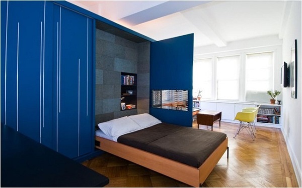 sơn tường phòng ngủ màu xanh